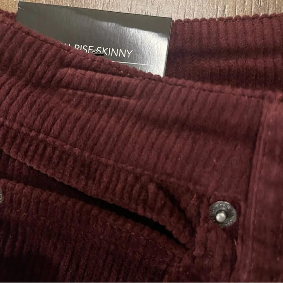 OAT NYC Corduroy Pant Women’s 30 High Rise Burgundy Skinny Leg Pant - Picture 14 of 14